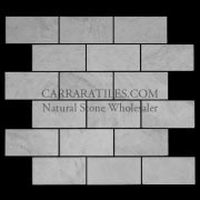 Carrara Marble Italian White Bianco Carrera 2x4 Mosaic Tile Polished